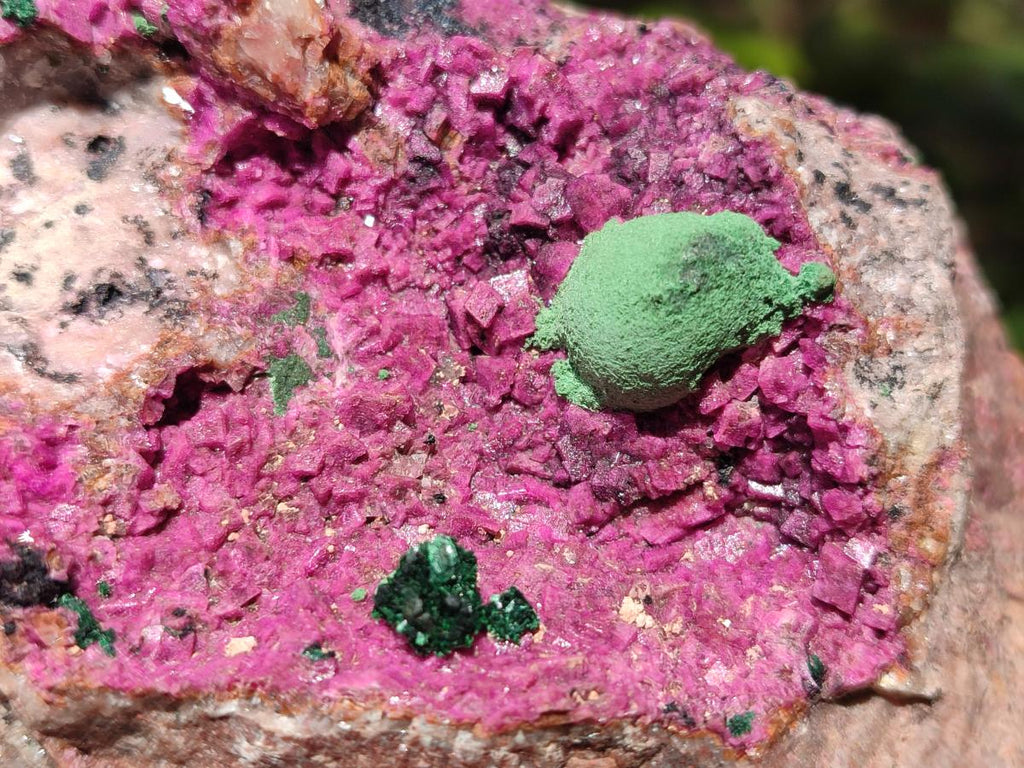 Natural Spherocobaltite Specimens with Silky Malachite, Heterogenite and Kolwezite Specimens x 2 From Musonoi Mine, Congo - Toprock Gemstones and Minerals 