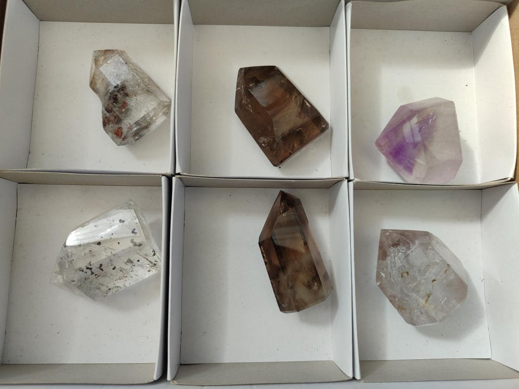 Polished Mix of Quartz Crystals x 6 From Madagascar - Toprock Gemstones and Minerals 