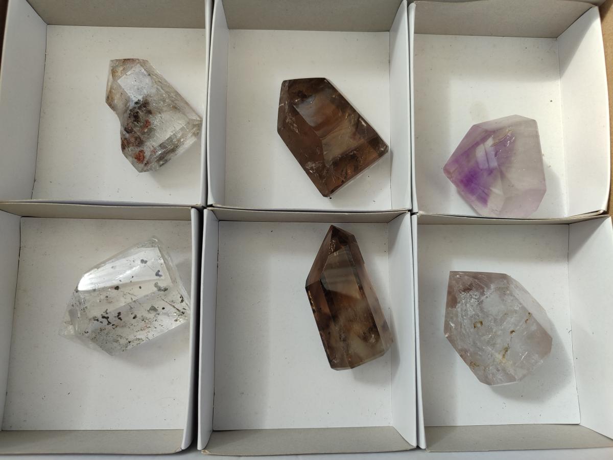 Polished Mix of Quartz Crystals x 6 From Madagascar - Toprock Gemstones and Minerals 