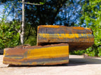 Natural Golden Blue Tigers Eye Slabs x 2 From Prieska, South Africa - Toprock Gemstones and Minerals 