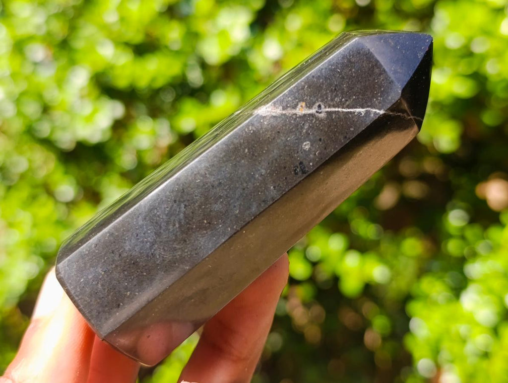 Polished Black Basalt Display Crystals x 12 From Madagascar - Toprock Gemstones and Minerals 