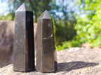 Polished Black Basalt Display Crystals x 12 From Madagascar - Toprock Gemstones and Minerals 