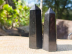 Polished Black Basalt Display Crystals x 12 From Madagascar - Toprock Gemstones and Minerals 