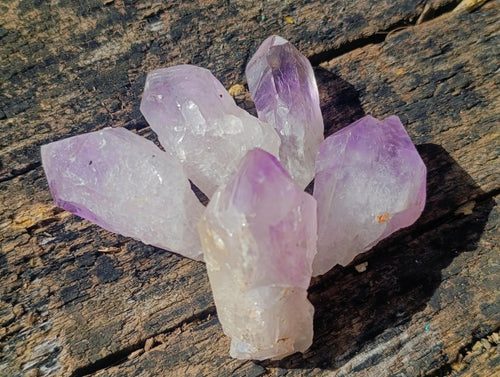 Natural Jacaranda Amethyst Single Crystals x 35 From Mumbwa, Zambia