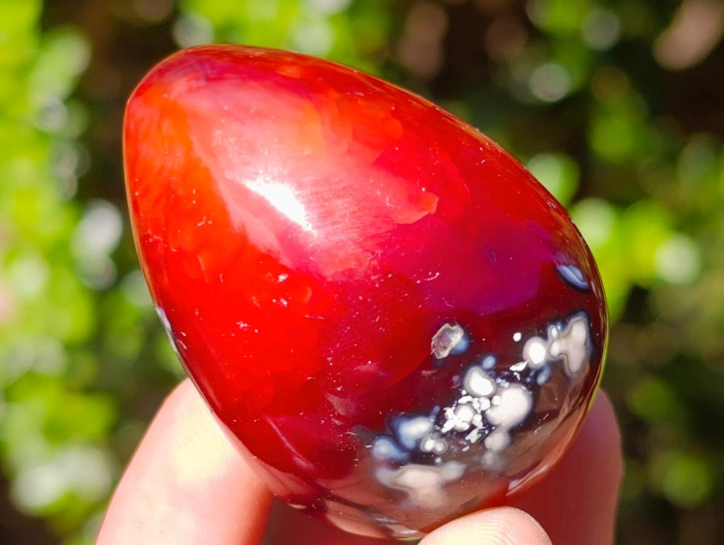 Polished Carnelian Agate Gemstone Eggs x 12 From Madagascar - Toprock Gemstones and Minerals 