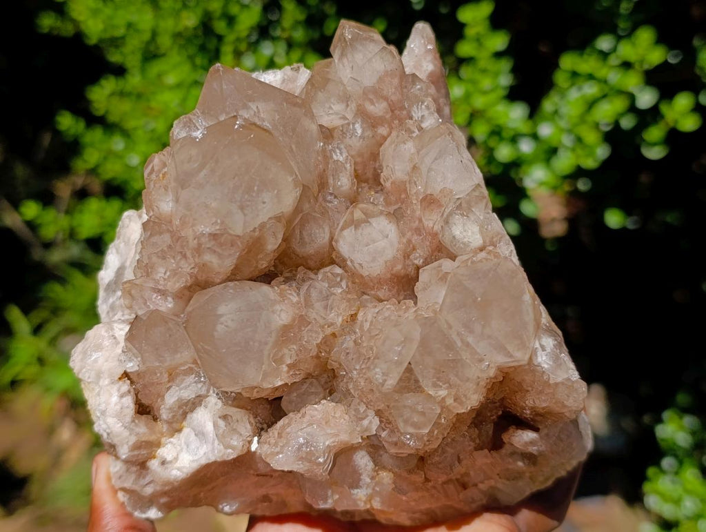 Natural Large Cascading White Phantom Smokey Luena Quartz Cluster x 1 From Luena, Congo - Toprock Gemstones and Minerals 