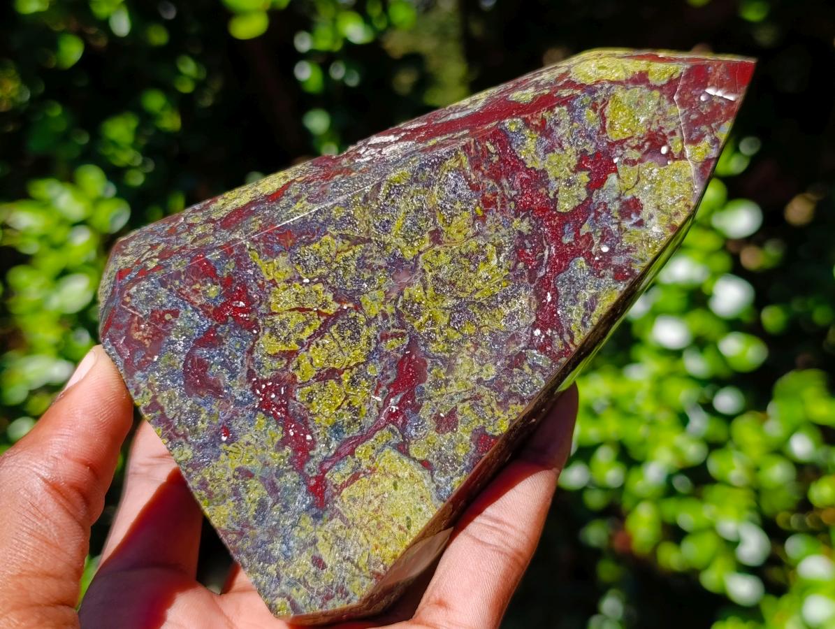 Polished Bastite Dragonsblood Stone Display Crystals x 2 From Tshipise, South Africa - Toprock Gemstones and Minerals 