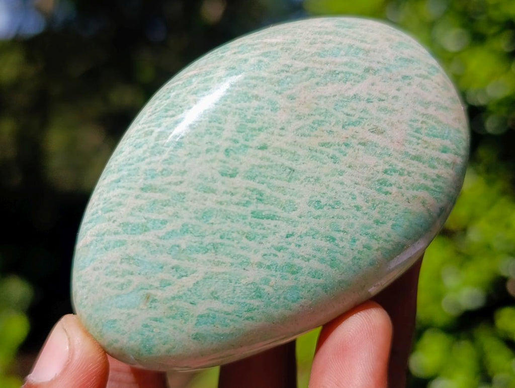 Polished Amazonite Palm Stones x 12 From Madagascar - Toprock Gemstones and Minerals 