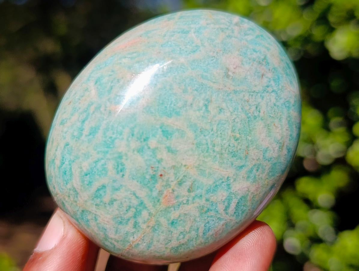 Polished Amazonite Palm Stones x 12 From Madagascar - Toprock Gemstones and Minerals 