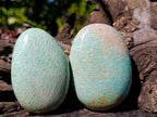 Polished Amazonite Palm Stones x 12 From Madagascar - Toprock Gemstones and Minerals 