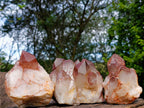 Natural Red Hematoid Quartz Clusters x 3 From Karoi, Zimbabwe - Toprock Gemstones and Minerals 