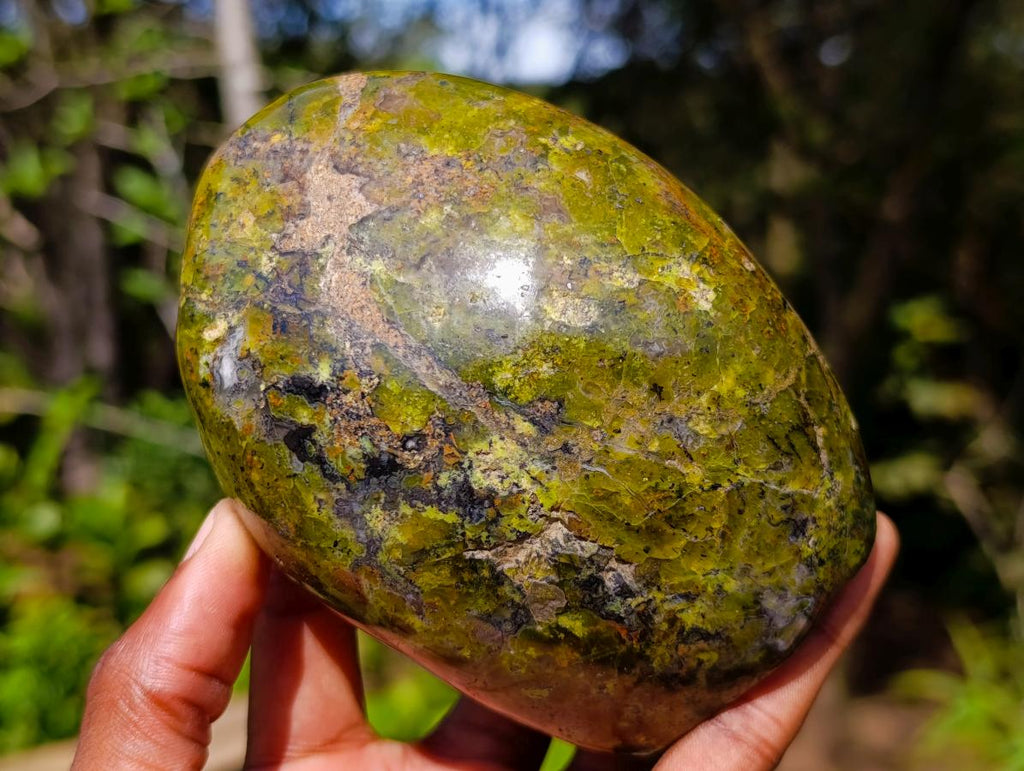 Polished Green Opal Standing Display Pieces x 3 From Betroka, Madagascar - Toprock Gemstones and Minerals 