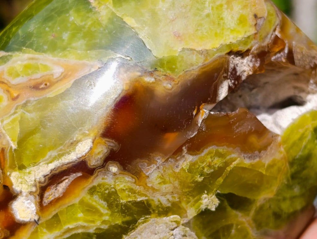 Polished Green Opal Standing Display Pieces x 3 From Betroka, Madagascar - Toprock Gemstones and Minerals 