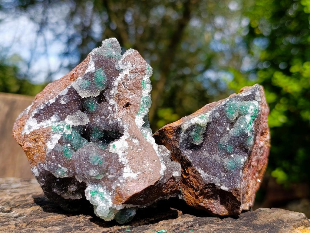Natural Drusy Quartz Coated Ball Malachite On Dolomite Specimens x 3 From Mindingi Mine, Kambove, Congo - Toprock Gemstones and Minerals 