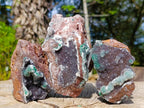 Natural Drusy Quartz Coated Ball Malachite On Dolomite Specimens x 3 From Mindingi Mine, Kambove, Congo - Toprock Gemstones and Minerals 