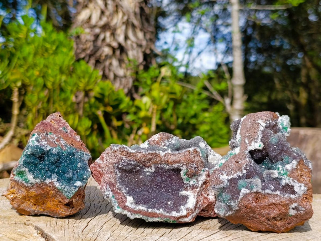 Natural Drusy Quartz Coated Ball Malachite On Dolomite Specimens x 3 From Mindingi Mine, Kambove, Congo - Toprock Gemstones and Minerals 