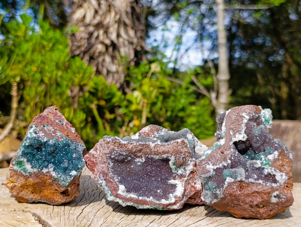 Natural Drusy Quartz Coated Ball Malachite On Dolomite Specimens x 3 From Mindingi Mine, Kambove, Congo - Toprock Gemstones and Minerals 