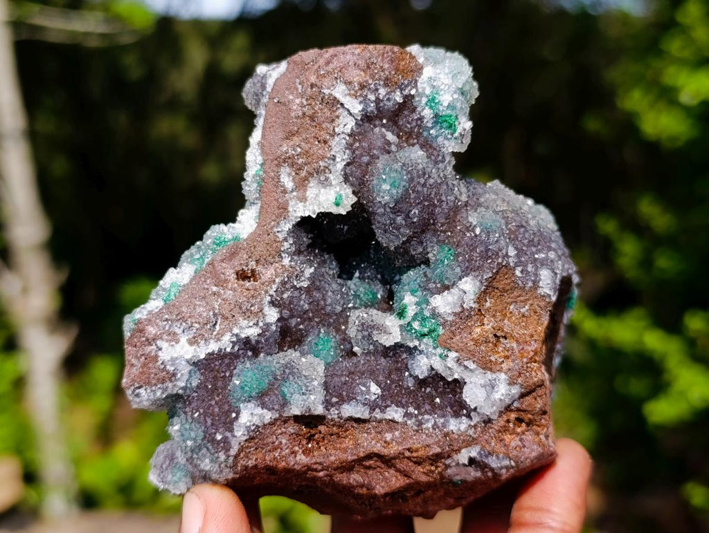 Natural Drusy Quartz Coated Ball Malachite On Dolomite Specimens x 3 From Mindingi Mine, Kambove, Congo - Toprock Gemstones and Minerals 