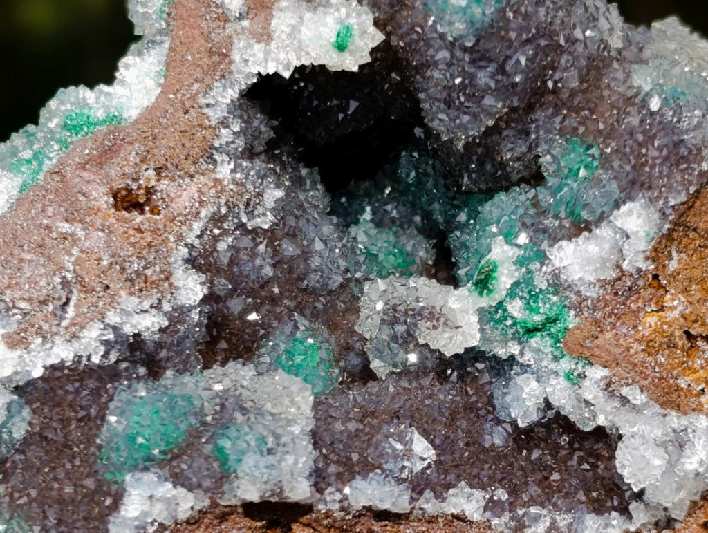 Natural Drusy Quartz Coated Ball Malachite On Dolomite Specimens x 3 From Mindingi Mine, Kambove, Congo - Toprock Gemstones and Minerals 