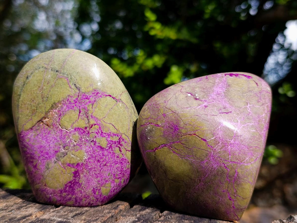 Polished Stichtite Standing Display Pieces x 4 From Barberton, South Africa - Toprock Gemstones and Minerals 