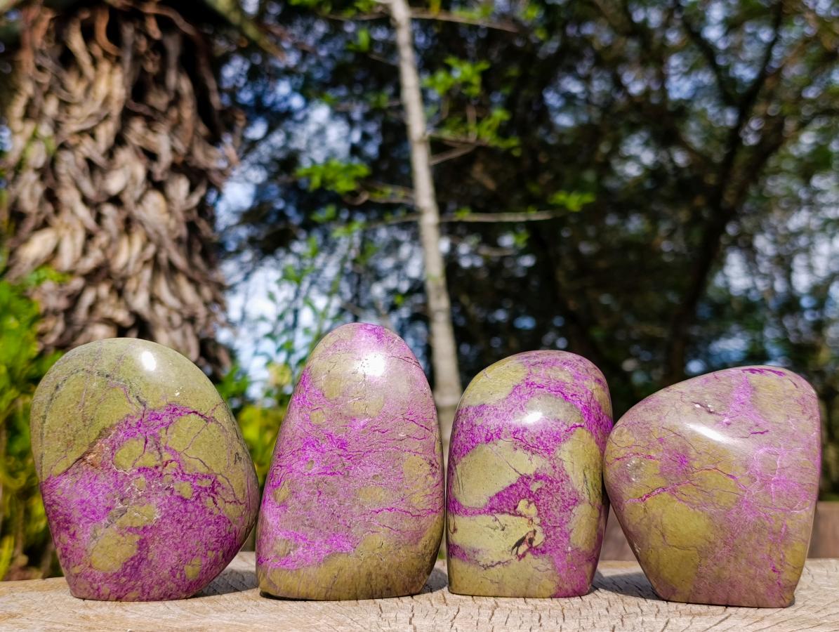 Polished Stichtite Standing Display Pieces x 4 From Barberton, South Africa - Toprock Gemstones and Minerals 