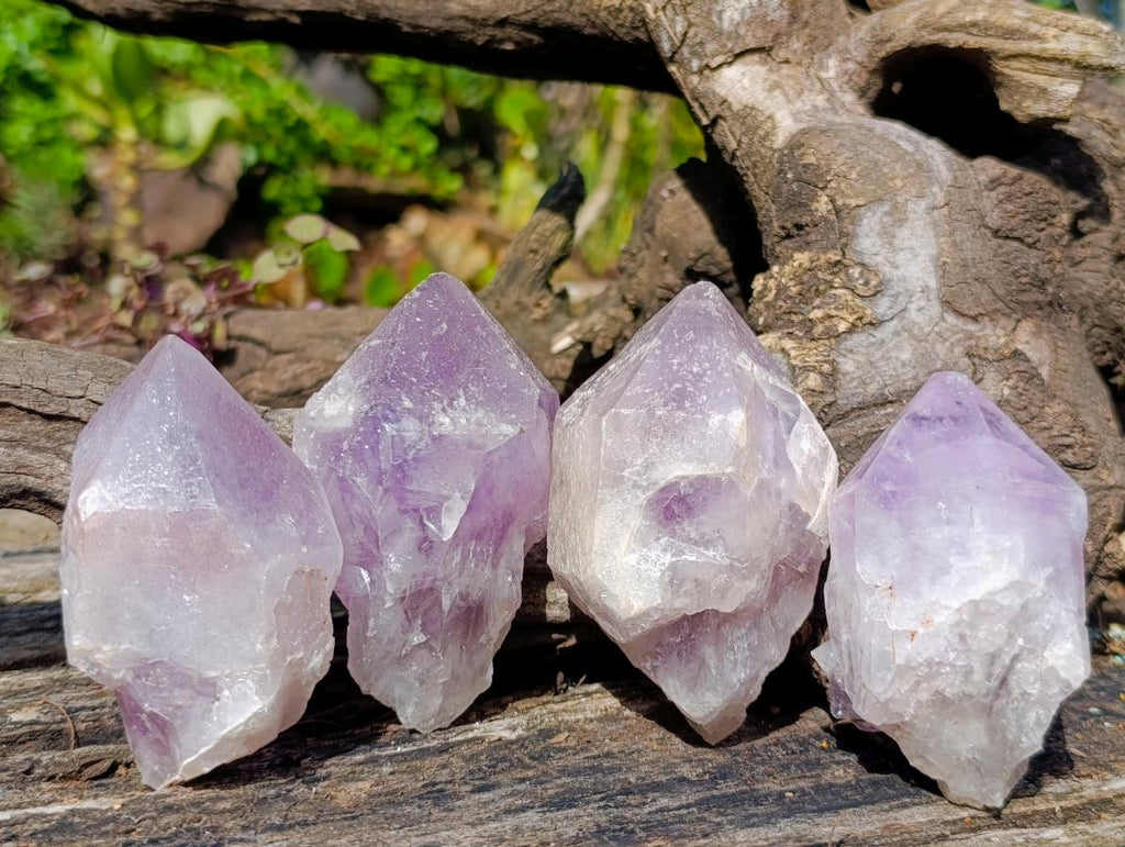 Natural Jacaranda Amethyst Single Crystals x 12 From Mumbwa, Zambia - Toprock Gemstones and Minerals 