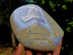 Polished Blue Lace Agate Standing Display Pieces x 2 From Nsanje, Malawi - Toprock Gemstones and Minerals 