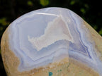 Polished Blue Lace Agate Standing Display Pieces x 2 From Nsanje, Malawi - Toprock Gemstones and Minerals 