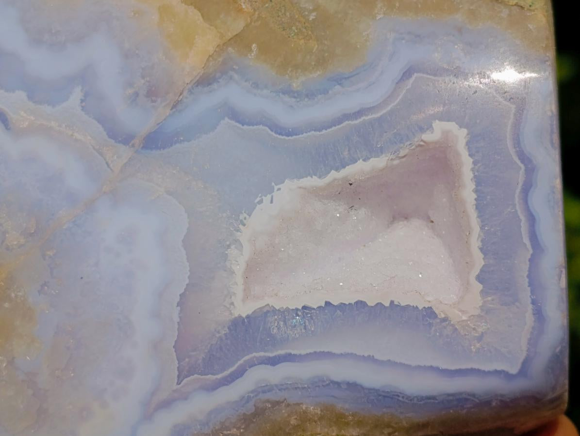 Polished Blue Lace Agate Standing Display Pieces x 2 From Nsanje, Malawi - Toprock Gemstones and Minerals 