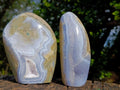 Polished Blue Lace Agate Standing Display Pieces x 2 From Nsanje, Malawi - Toprock Gemstones and Minerals 