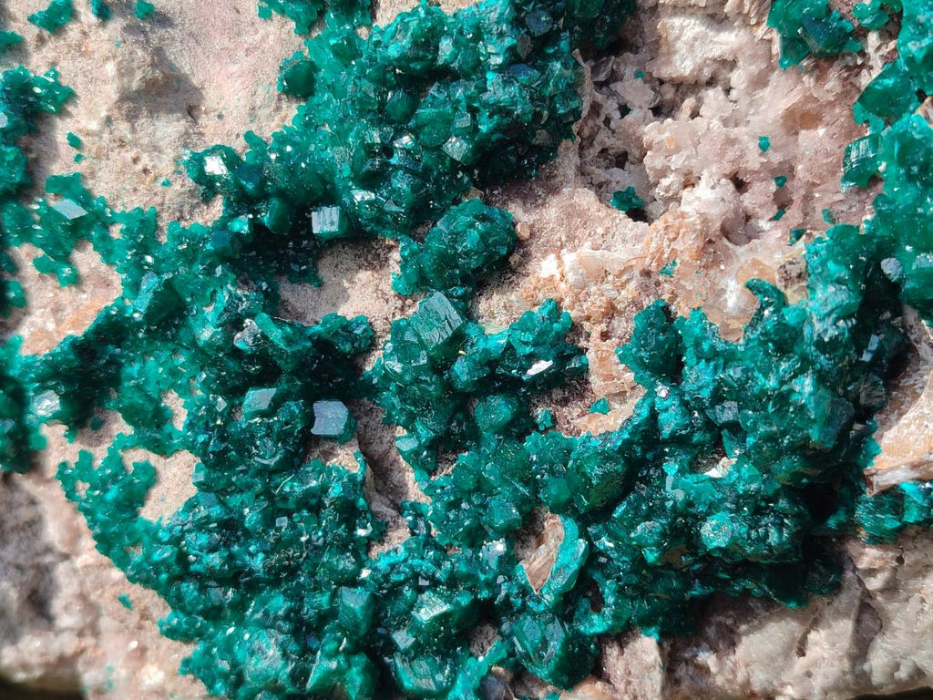 Natural XL Dioptase on Dolomite Specimen x 1 From Likasi, Congo - Toprock Gemstones and Minerals 
