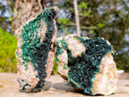 Natural Libethenite Crystals on Dolomite Matrix Specimens x 2 From Shituru, Congo - Toprock Gemstones and Minerals 