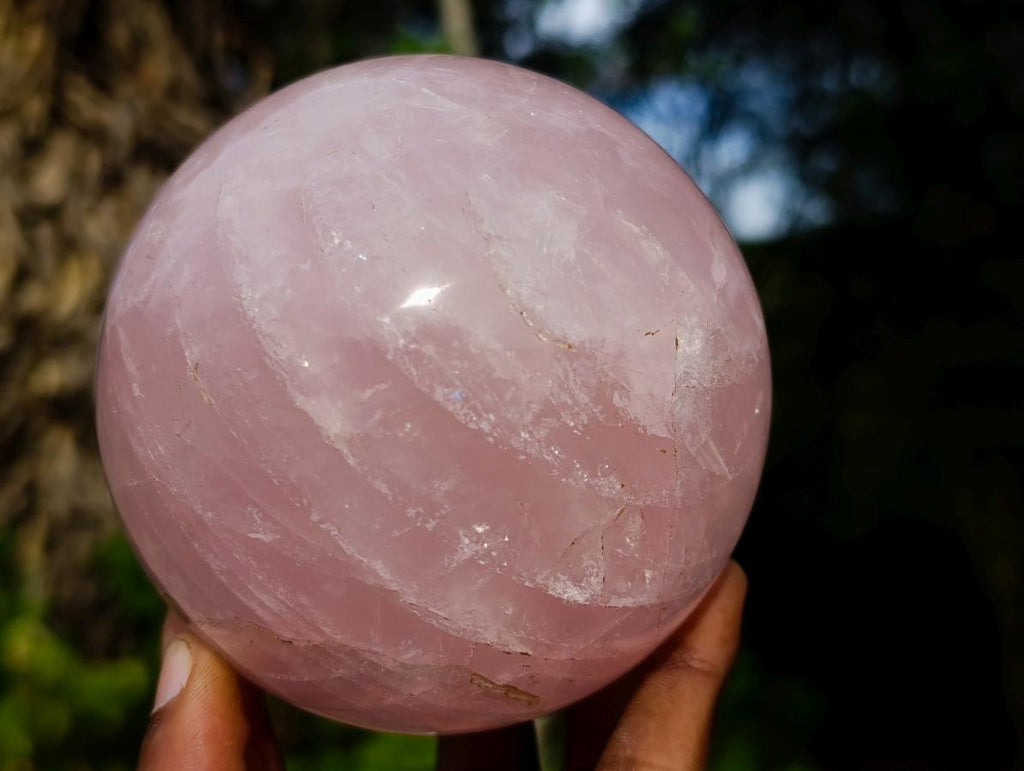 Polished Large Gemmy Rose Quartz Sphere x 1 From Madagascar - Toprock Gemstones and Minerals 