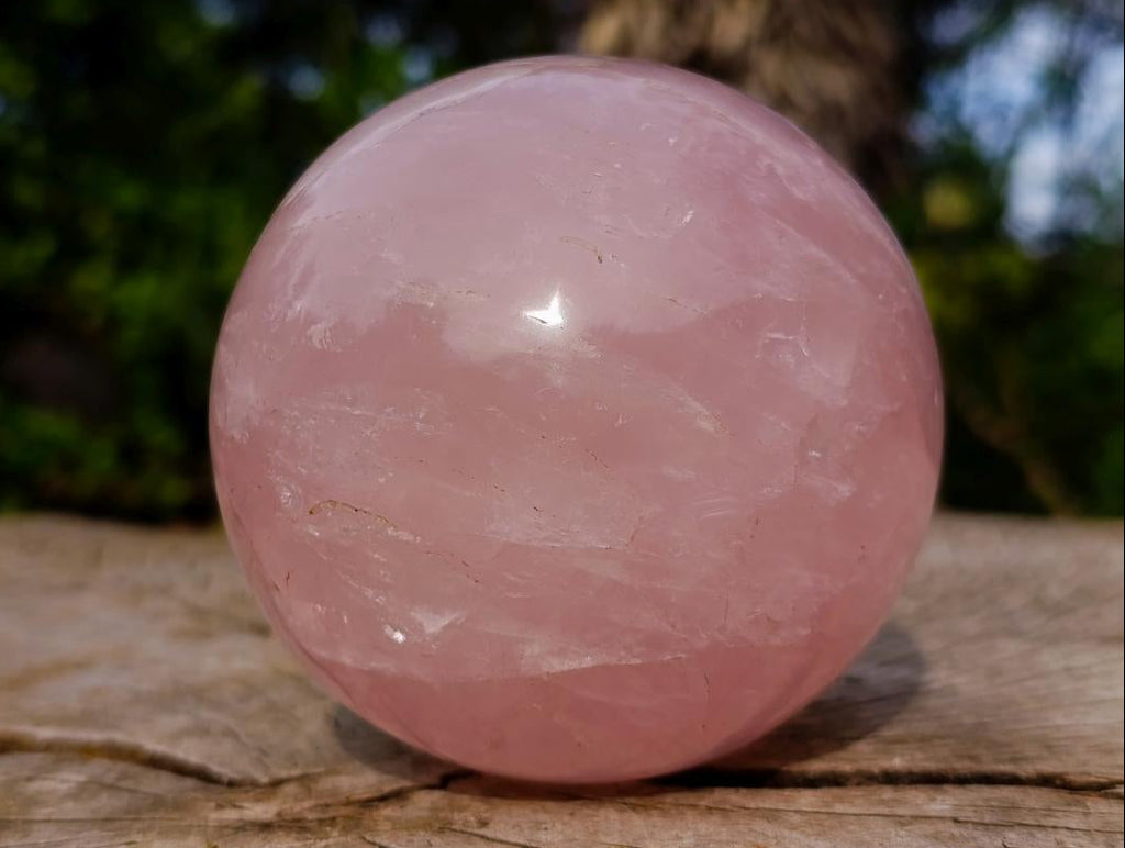 Polished Large Gemmy Rose Quartz Sphere x 1 From Madagascar - Toprock Gemstones and Minerals 