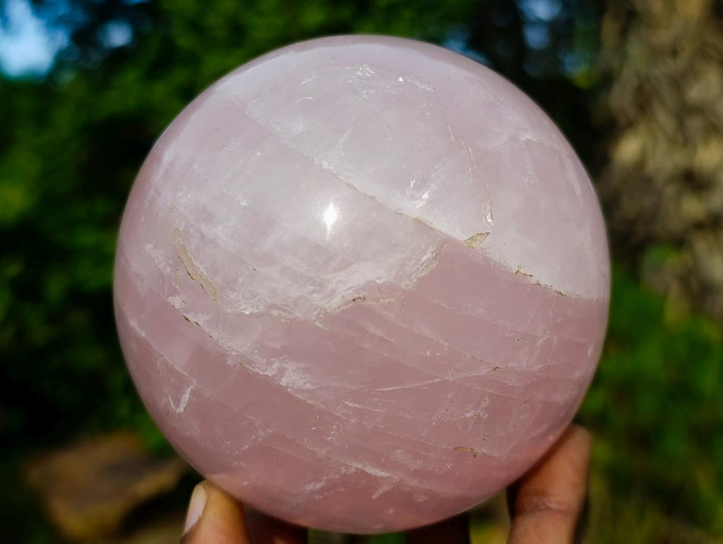 Polished Large Gemmy Rose Quartz Sphere x 1 From Madagascar - Toprock Gemstones and Minerals 