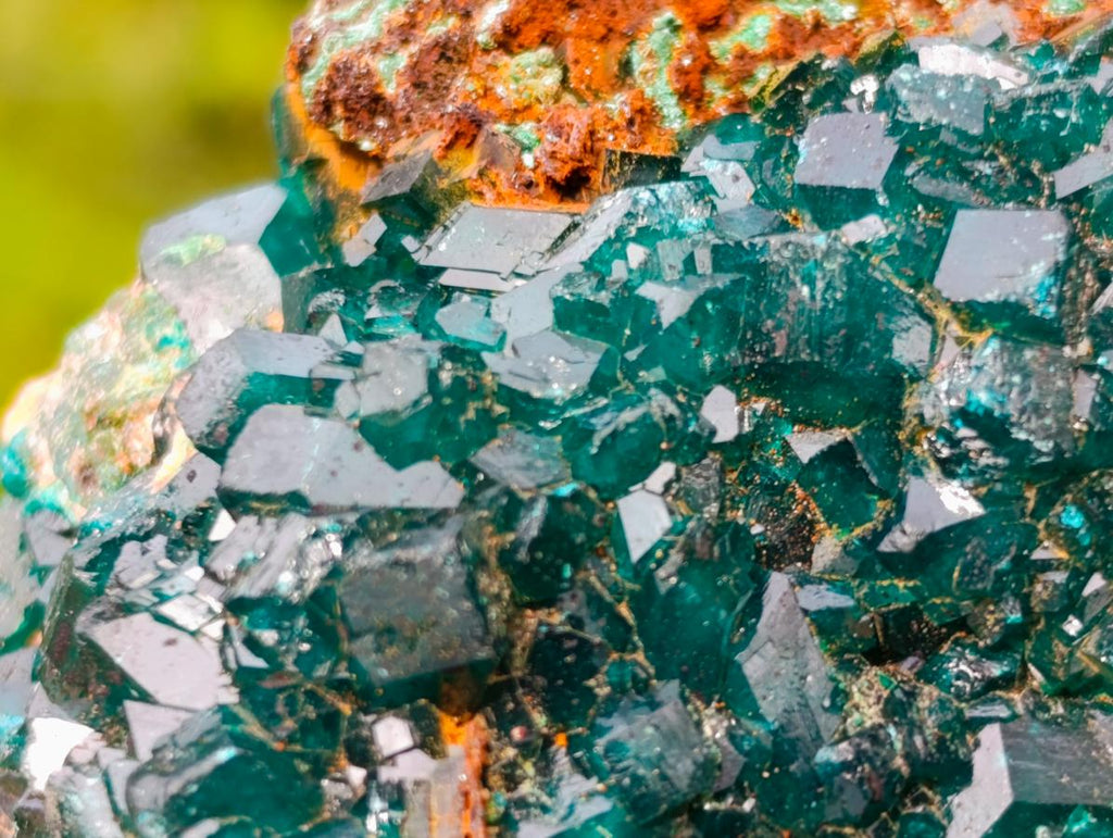 Natural Dioptase on Dolomite Specimens x 6 From Likasi, Congo - Toprock Gemstones and Minerals 