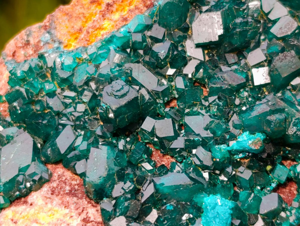 Natural Dioptase on Dolomite Specimens x 6 From Likasi, Congo - Toprock Gemstones and Minerals 