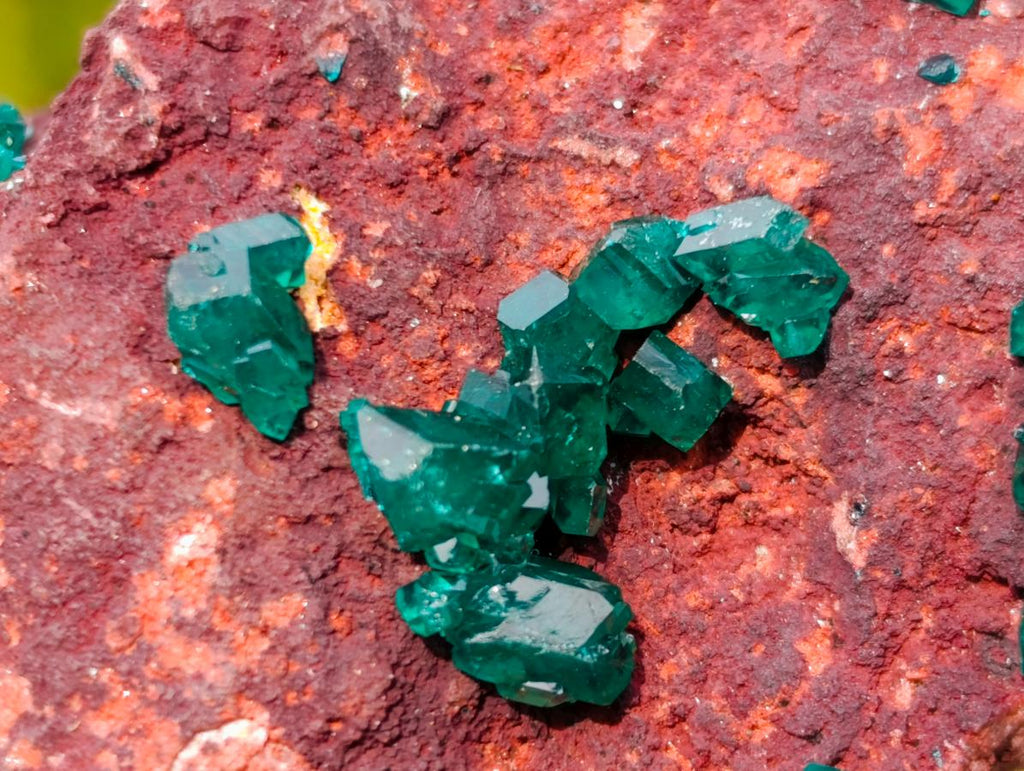 Natural Dioptase on Dolomite Specimens x 6 From Likasi, Congo - Toprock Gemstones and Minerals 