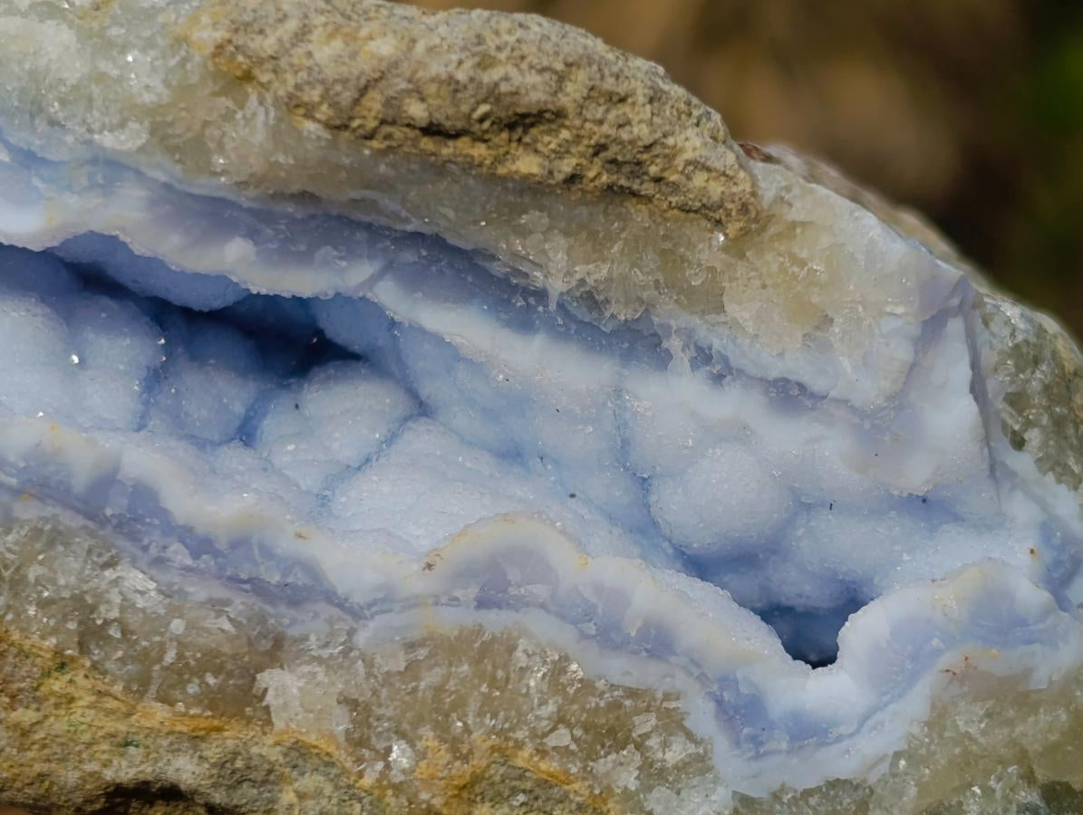 Natural Blue Lace Agate Geode Specimens x 12 From Nsanje, Malawi