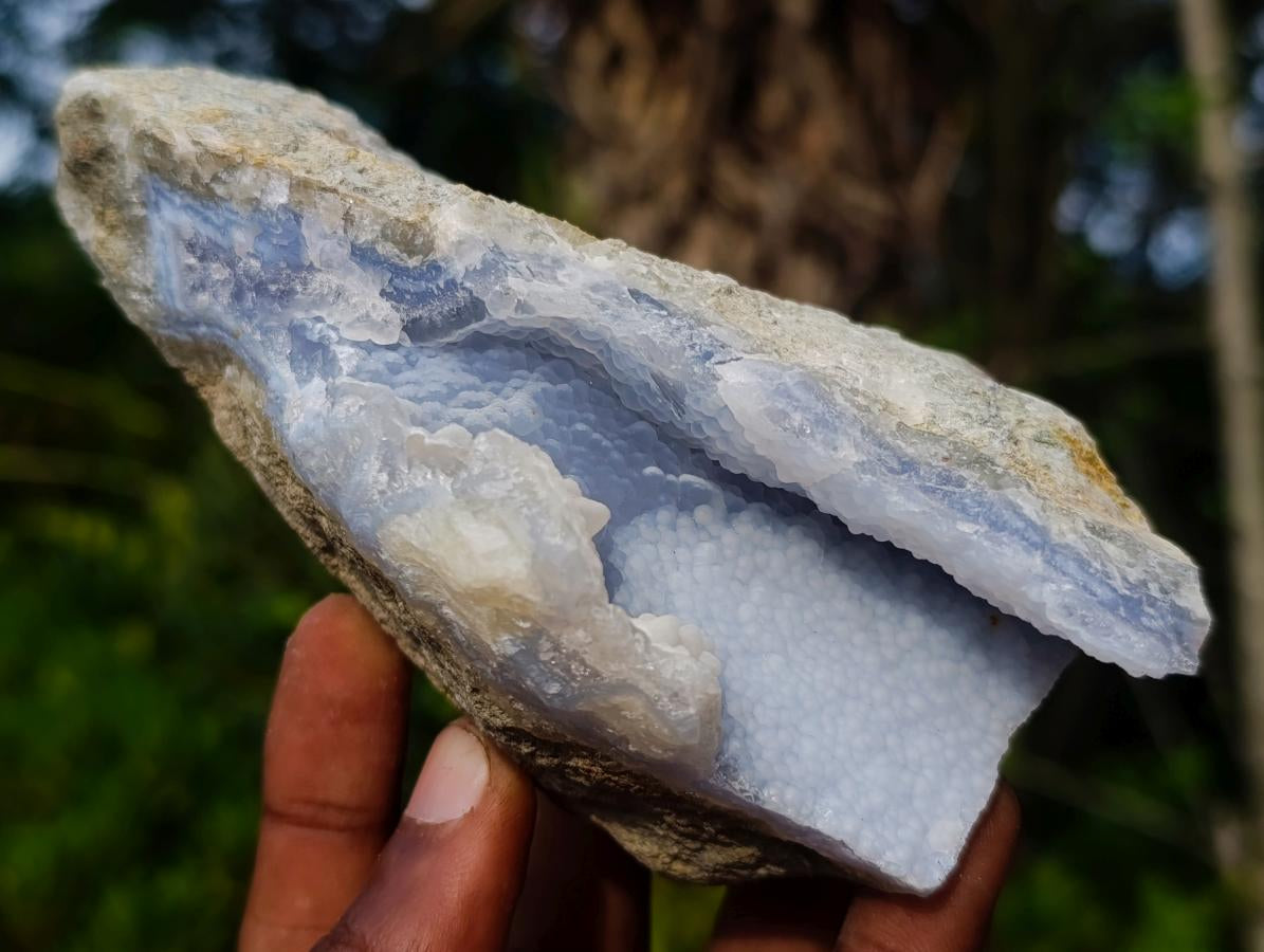 Natural Blue Lace Agate Geode Specimens x 12 From Nsanje, Malawi - Toprock Gemstones and Minerals 