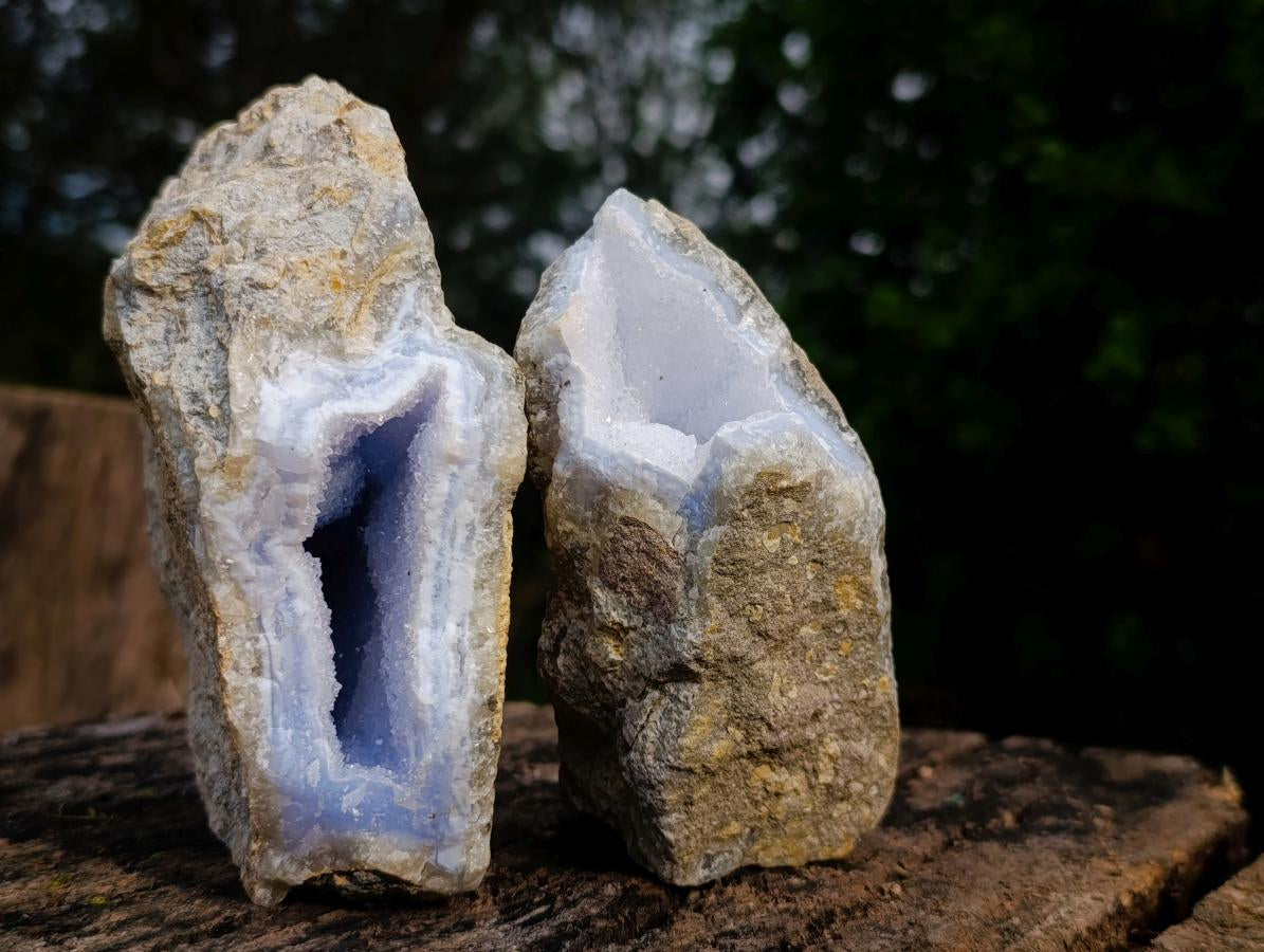 Natural Blue Lace Agate Geode Specimens x 12 From Nsanje, Malawi - Toprock Gemstones and Minerals 