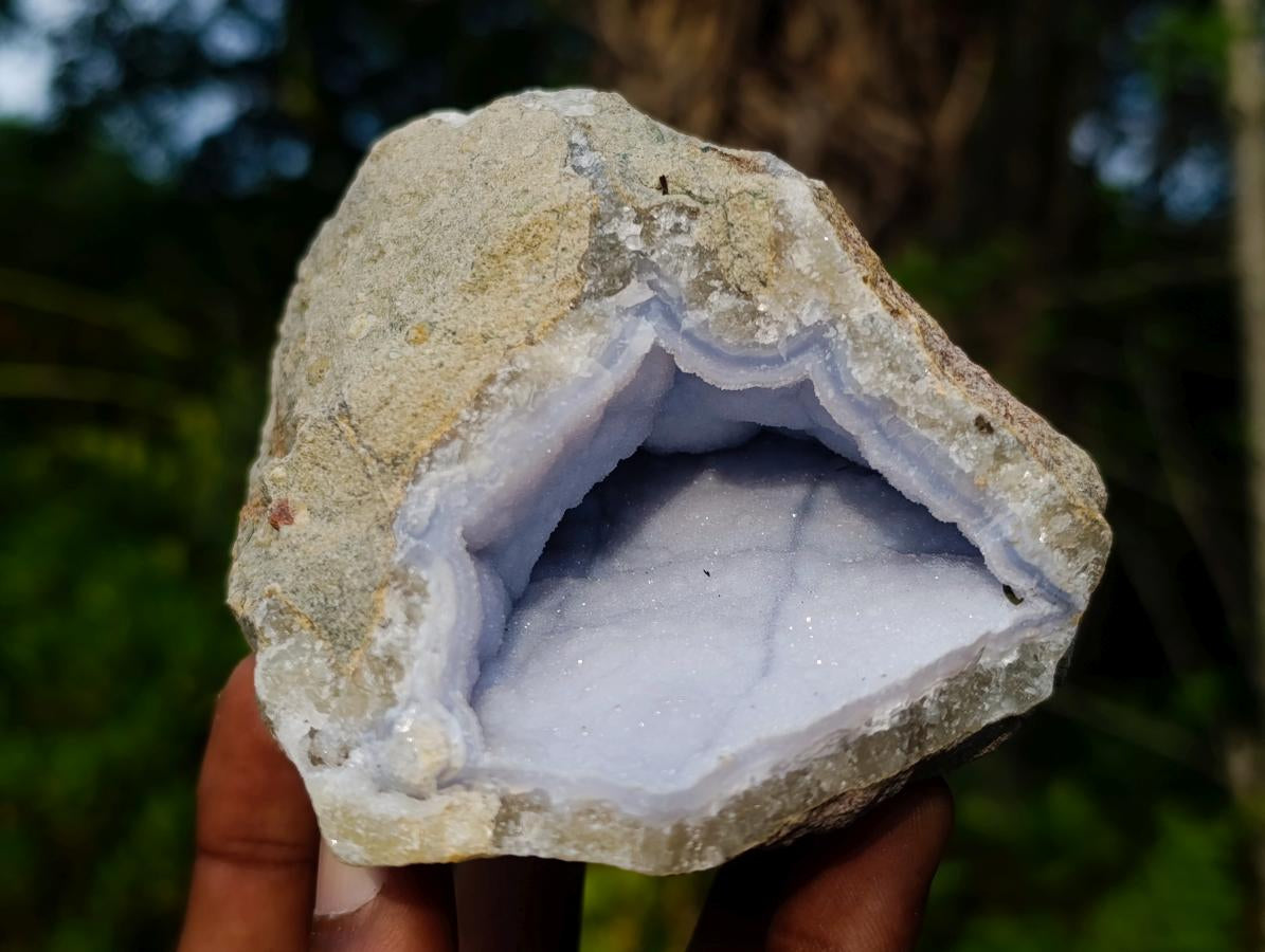 Natural Blue Lace Agate Geode Specimens x 12 From Nsanje, Malawi - Toprock Gemstones and Minerals 