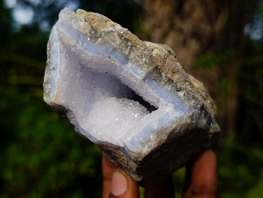 Natural Blue Lace Agate Geode Specimens x 12 From Nsanje, Malawi - Toprock Gemstones and Minerals 