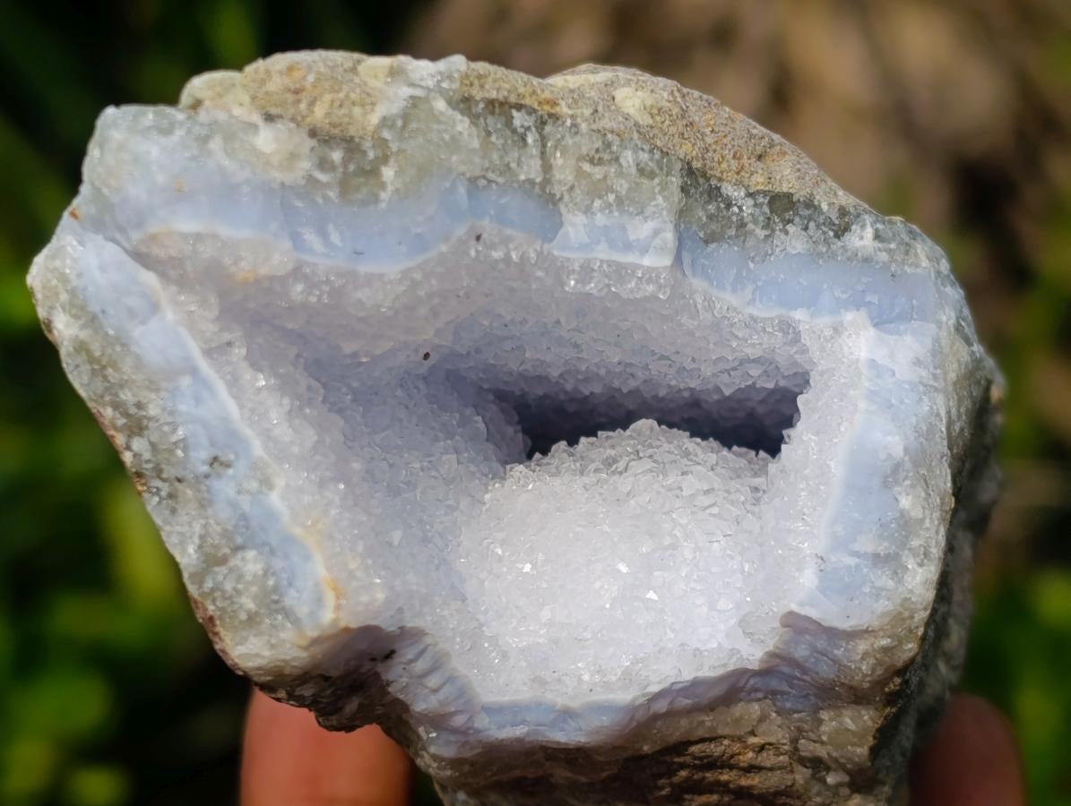 Natural Blue Lace Agate Geode Specimens x 12 From Nsanje, Malawi - Toprock Gemstones and Minerals 