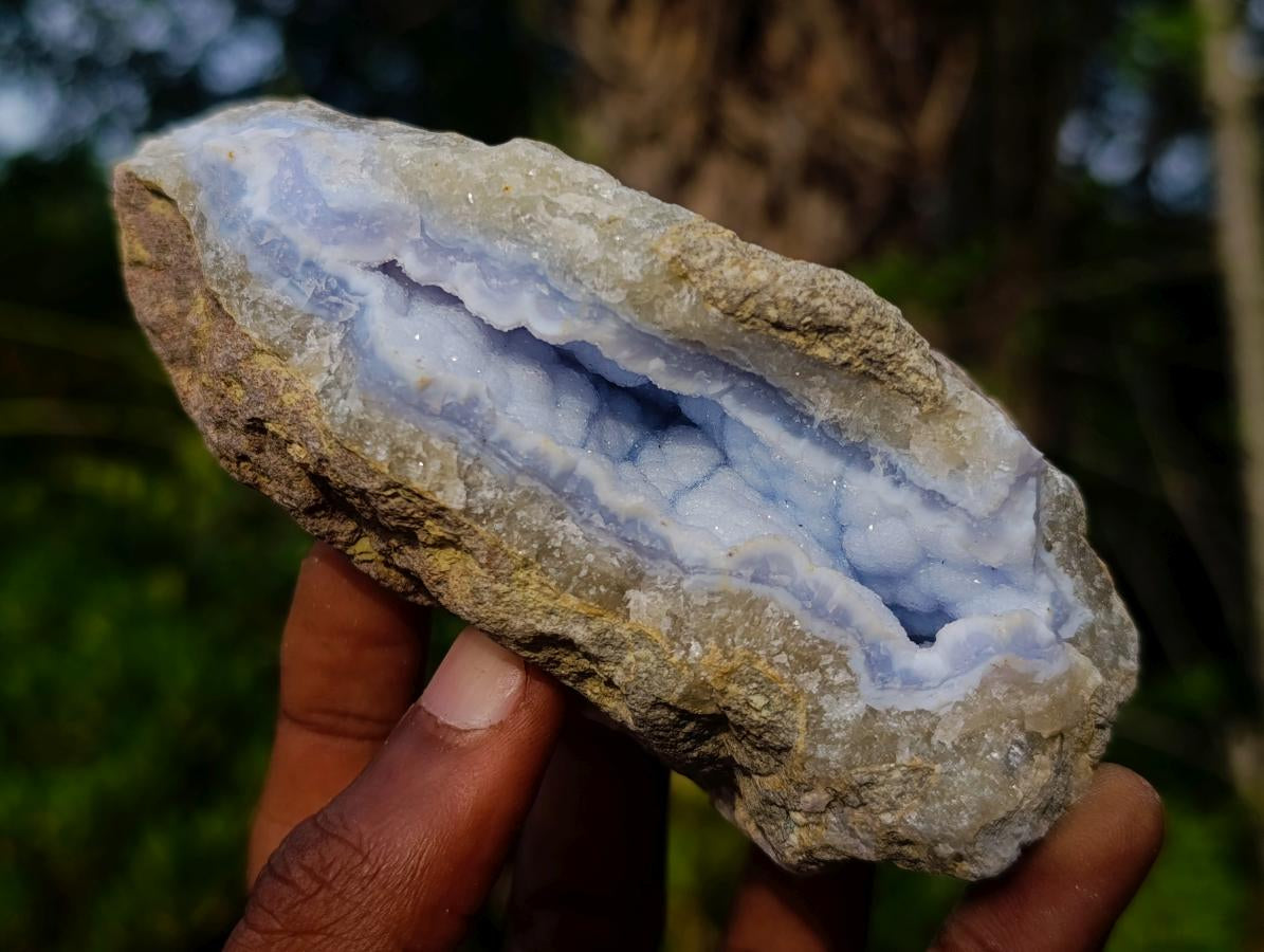 Natural Blue Lace Agate Geode Specimens x 12 From Nsanje, Malawi - Toprock Gemstones and Minerals 