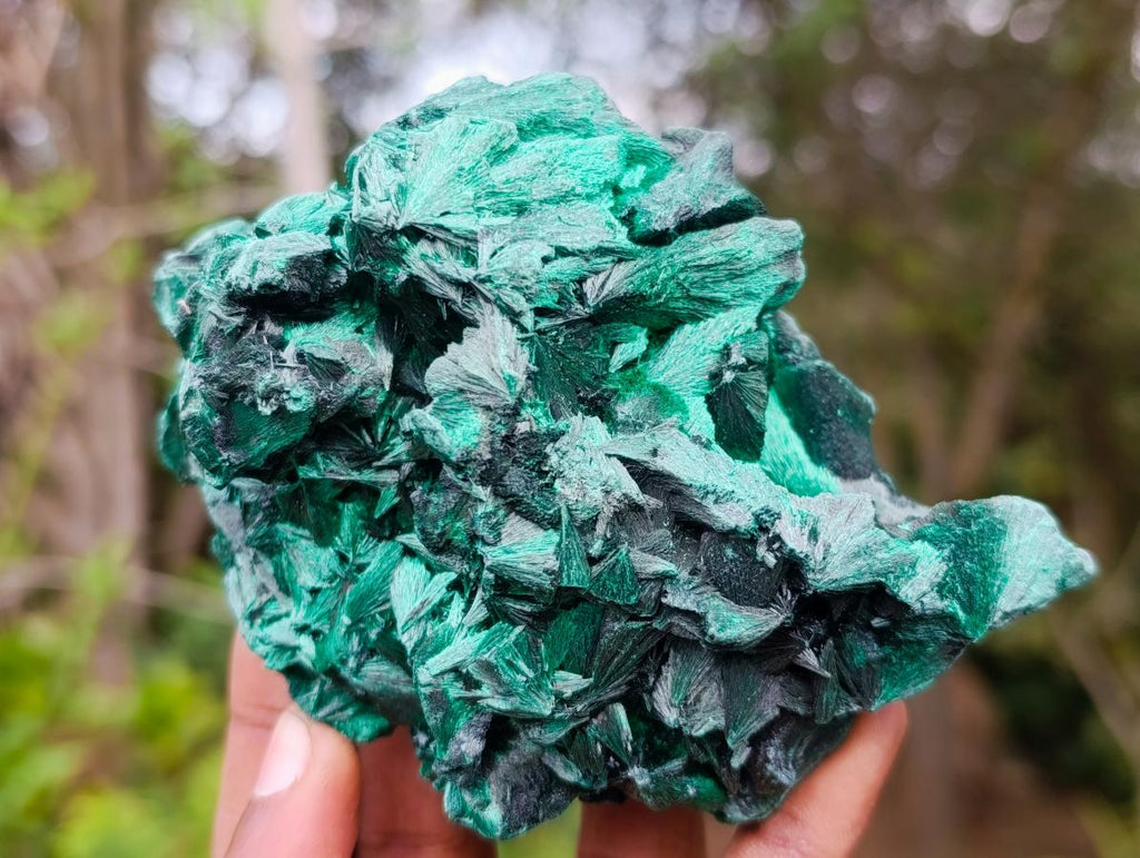 Natural Silky Malachite Specimens x 2 From Kasompe, Congo - Toprock Gemstones and Minerals 