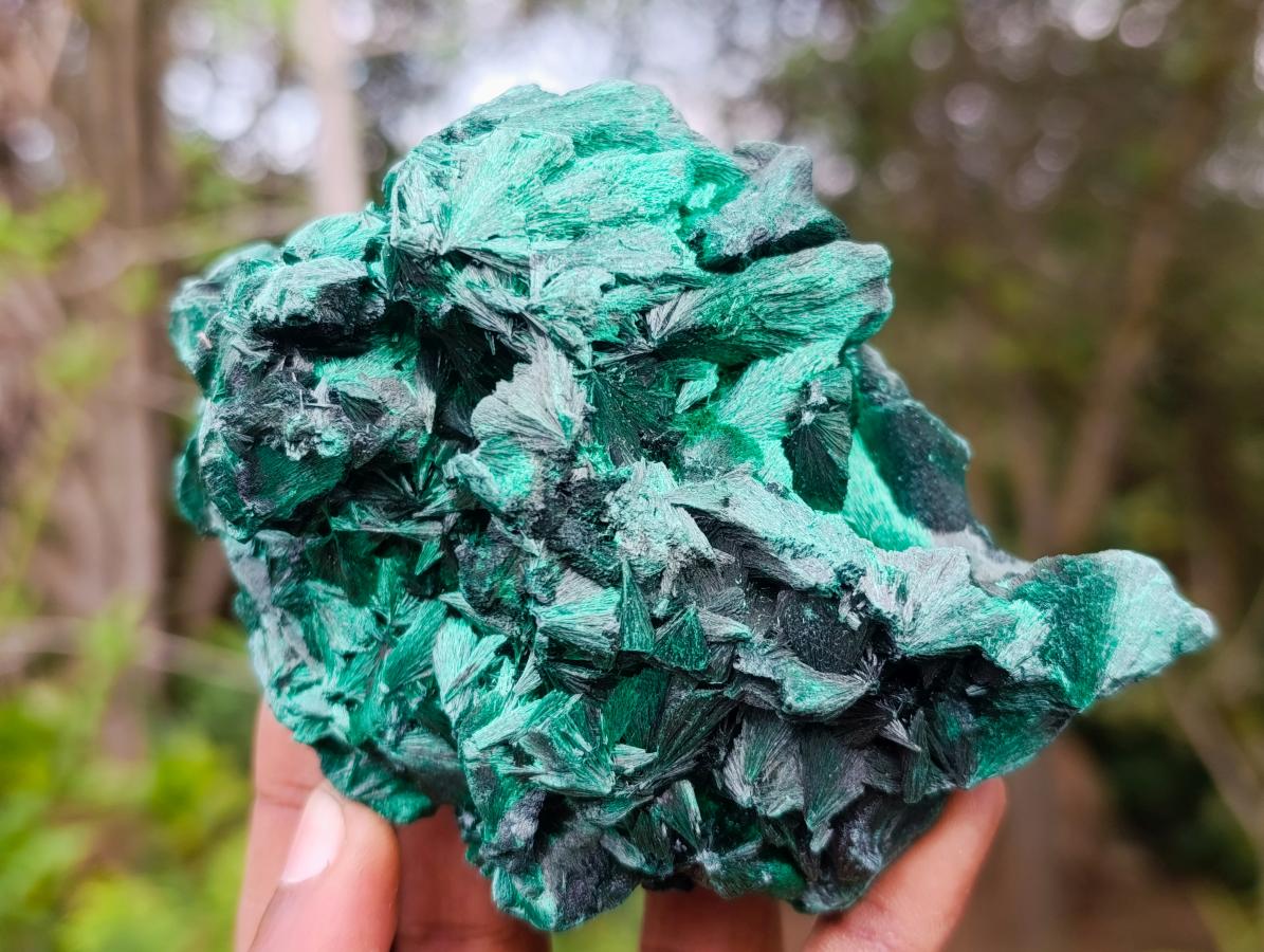 Natural Silky Malachite Specimens x 2 From Kasompe, Congo - Toprock Gemstones and Minerals 