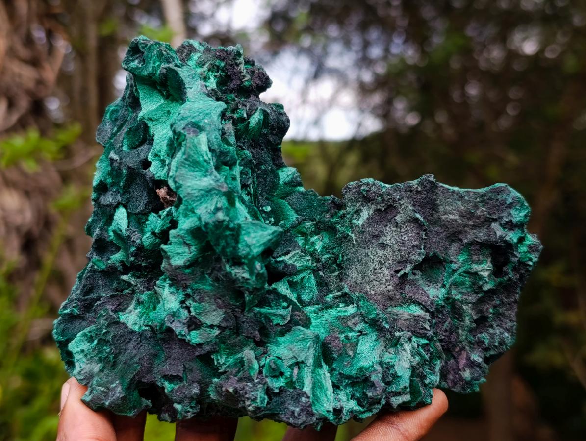Natural Silky Malachite Specimens x 2 From Kasompe, Congo - Toprock Gemstones and Minerals 
