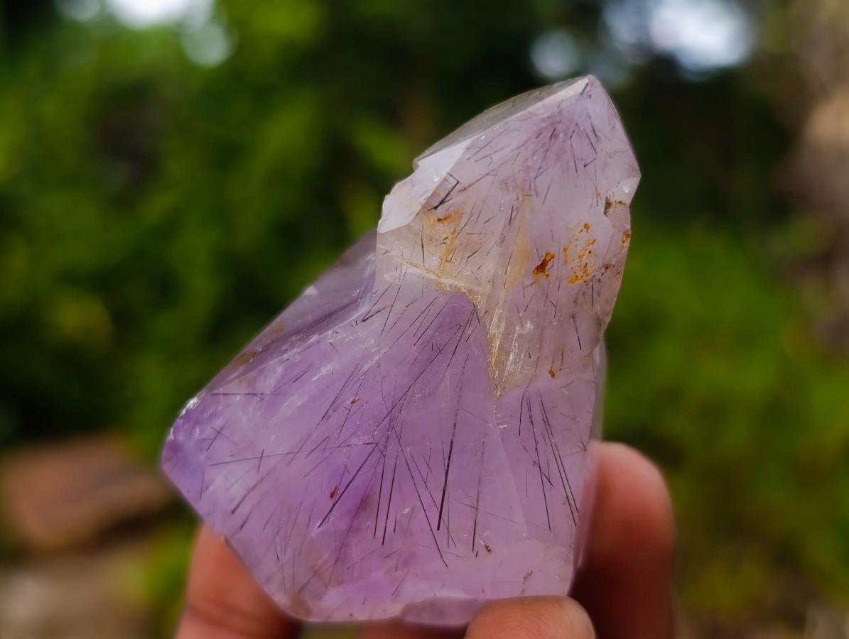 Polished Smokey Amethyst Window Crystals x 12 From Akansobe, Madagascar - Toprock Gemstones and Minerals 