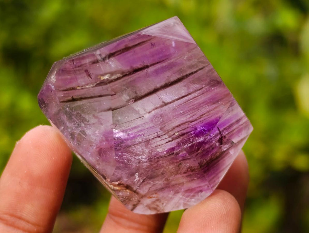 Polished Smokey Amethyst Window Crystals x 12 From Akansobe, Madagascar - Toprock Gemstones and Minerals 